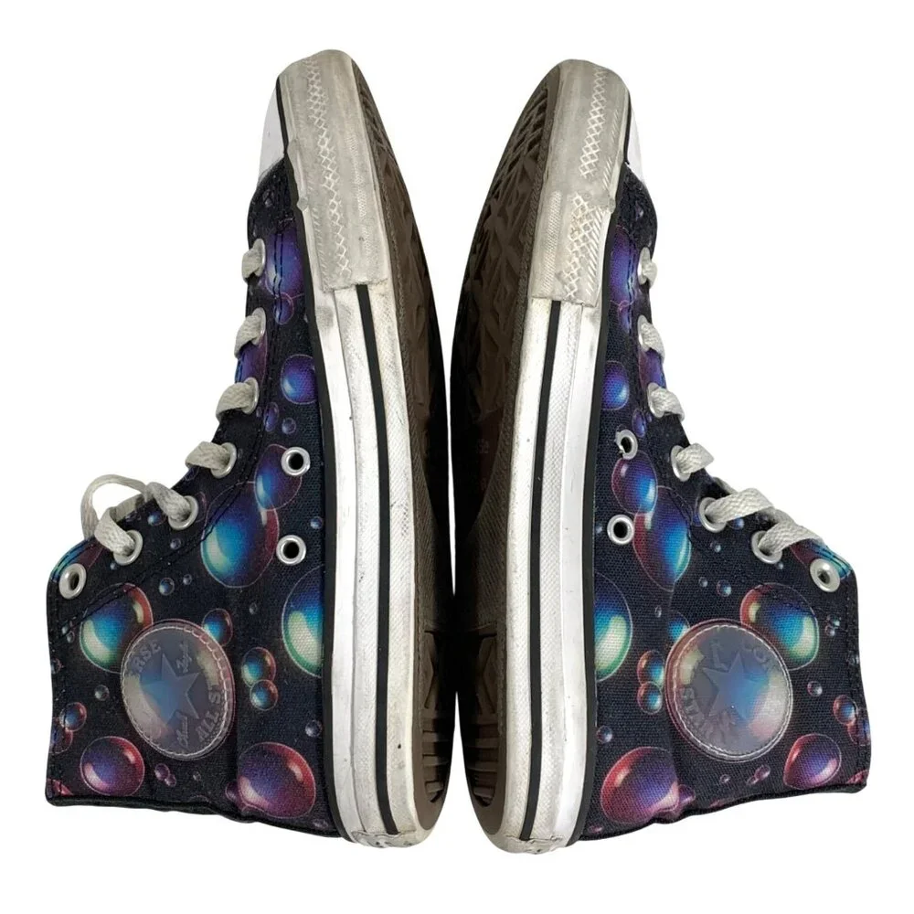Converse Chuck Taylor All Star Hi Lace Up Sneakers Black w/ Bubbles Youth SZ 3